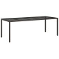 vidaXL Tavolo Giardino Marrone 250x100x75cm VetroTemperato Polyrattan vidaXL Tavolo Giardino Marrone 250x100x75cm VetroTemperato Polyrattan