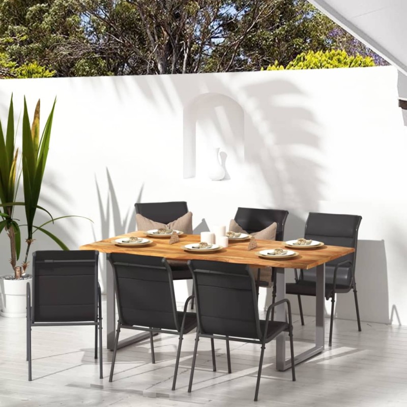 vidaXL Sedie da Giardino 6 pz in Acciaio e Textilene Nere vidaXL Sedie da Giardino 6 pz in Acciaio e Textilene Nere