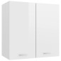 vidaXL Mobile Pensile Bianco Lucido 60x31x60 cm Legno Multistrato vidaXL Mobile Pensile Bianco Lucido 60x31x60 cm Legno Multistrato