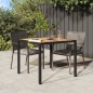 vidaXL Tavolo da Giardino 90x90x75cm Polyrattan e Massello Acacia Nero vidaXL Tavolo da Giardino 90x90x75cm Polyrattan e Massello Acacia Nero