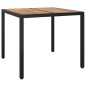 vidaXL Tavolo da Giardino 90x90x75cm Polyrattan e Massello Acacia Nero vidaXL Tavolo da Giardino 90x90x75cm Polyrattan e Massello Acacia Nero