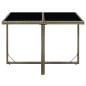 vidaXL Tavolo da Giardino Grigio 109x107x74 cm in Polyrattan e Vetro