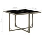 vidaXL Tavolo da Giardino Grigio 109x107x74 cm in Polyrattan e Vetro