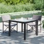 vidaXL Tavolo Giardino 90x90x75 cm Vetro Temperato e Polyrattan Nero vidaXL Tavolo Giardino 90x90x75 cm Vetro Temperato e Polyrattan Nero