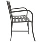 vidaXL Panca da Giardino Doppia 246 cm Nera in Acciaio vidaXL Panca da Giardino Doppia 246 cm Nera in Acciaio