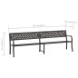 vidaXL Panca da Giardino Doppia 246 cm Nera in Acciaio vidaXL Panca da Giardino Doppia 246 cm Nera in Acciaio