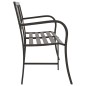 vidaXL Panca da Giardino Doppia 246 cm Nera in Acciaio vidaXL Panca da Giardino Doppia 246 cm Nera in Acciaio