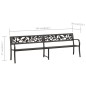vidaXL Panca da Giardino Doppia 246 cm Nera in Acciaio vidaXL Panca da Giardino Doppia 246 cm Nera in Acciaio