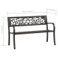 vidaXL Panchina da Giardino 125 cm in Acciaio Nera vidaXL Panchina da Giardino 125 cm in Acciaio Nera