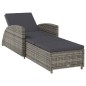 vidaXL Lettino Prendisole con Cuscino Grigio Scuro Polyrattan Grigio vidaXL Lettino Prendisole con Cuscino Grigio Scuro Polyrattan Grigio