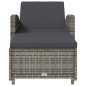 vidaXL Lettino Prendisole con Cuscino Grigio Scuro Polyrattan Grigio vidaXL Lettino Prendisole con Cuscino Grigio Scuro Polyrattan Grigio