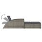 vidaXL Lettino Prendisole con Cuscino Grigio Scuro Polyrattan Grigio vidaXL Lettino Prendisole con Cuscino Grigio Scuro Polyrattan Grigio