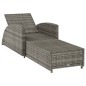 vidaXL Lettino Prendisole con Cuscino Grigio Scuro Polyrattan Grigio vidaXL Lettino Prendisole con Cuscino Grigio Scuro Polyrattan Grigio