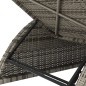 vidaXL Lettino Prendisole con Cuscino Grigio Scuro Polyrattan Grigio vidaXL Lettino Prendisole con Cuscino Grigio Scuro Polyrattan Grigio
