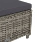 vidaXL Lettino Prendisole con Cuscino Grigio Scuro Polyrattan Grigio vidaXL Lettino Prendisole con Cuscino Grigio Scuro Polyrattan Grigio