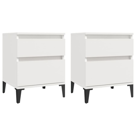 Comodini 2 pz in Bianco 40x35x50 cm