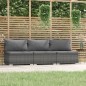 vidaXL Divano a 3 Posti con Cuscini in Polyrattan Grigio vidaXL Divano a 3 Posti con Cuscini in Polyrattan Grigio