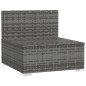 vidaXL Divano a 3 Posti con Cuscini in Polyrattan Grigio vidaXL Divano a 3 Posti con Cuscini in Polyrattan Grigio