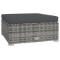 vidaXL Poggiapiedi Giardino con Cuscino Grigio 70x70x30 cm Polyrattan vidaXL Poggiapiedi Giardino con Cuscino Grigio 70x70x30 cm Polyrattan
