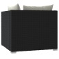 vidaXL Divano a 2 Posti con Cuscini in Polyrattan Nero vidaXL Divano a 2 Posti con Cuscini in Polyrattan Nero