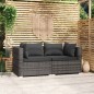vidaXL Divano a 2 Posti con Cuscini in Polyrattan Grigio vidaXL Divano a 2 Posti con Cuscini in Polyrattan Grigio
