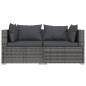 vidaXL Divano a 2 Posti con Cuscini in Polyrattan Grigio vidaXL Divano a 2 Posti con Cuscini in Polyrattan Grigio
