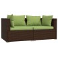 vidaXL Divano a 2 Posti con Cuscini in Polyrattan Marrone vidaXL Divano a 2 Posti con Cuscini in Polyrattan Marrone