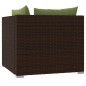 vidaXL Divano a 2 Posti con Cuscini in Polyrattan Marrone vidaXL Divano a 2 Posti con Cuscini in Polyrattan Marrone