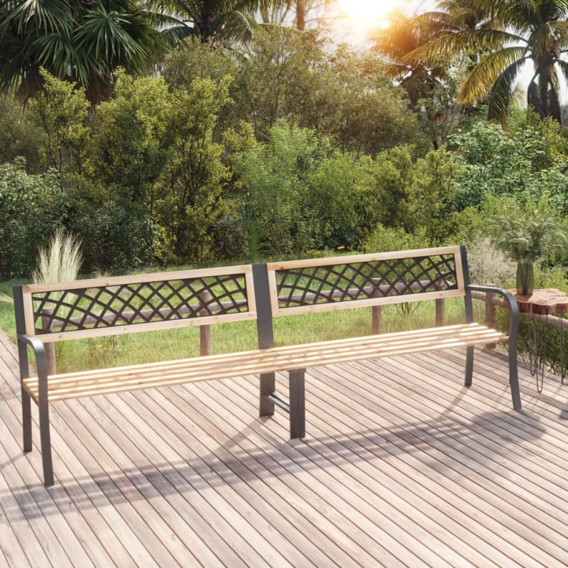 vidaXL Panca da Giardino Doppia 238 cm in Legno di Abete Cinese vidaXL Panca da Giardino Doppia 238 cm in Legno di Abete Cinese