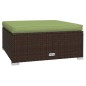 vidaXL Poggiapiedi Giardino con Cuscino Marrone 70x70x30 cm Polyrattan