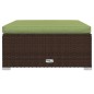vidaXL Poggiapiedi Giardino con Cuscino Marrone 70x70x30 cm Polyrattan