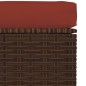 vidaXL Poggiapiedi Giardino con Cuscino Marrone 70x70x30 cm Polyrattan vidaXL Poggiapiedi Giardino con Cuscino Marrone 70x70x30 cm Polyrattan