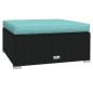 vidaXL Poggiapiedi da Giardino con Cuscino Nero 70x70x30 cm Polyrattan vidaXL Poggiapiedi da Giardino con Cuscino Nero 70x70x30 cm Polyrattan