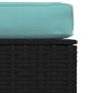 vidaXL Poggiapiedi da Giardino con Cuscino Nero 70x70x30 cm Polyrattan vidaXL Poggiapiedi da Giardino con Cuscino Nero 70x70x30 cm Polyrattan