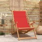 vidaXL Sdraio Pieghevole da Spiaggia in Legno Massello di Teak Rossa vidaXL Sdraio Pieghevole da Spiaggia in Legno Massello di Teak Rossa