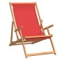 vidaXL Sdraio Pieghevole da Spiaggia in Legno Massello di Teak Rossa vidaXL Sdraio Pieghevole da Spiaggia in Legno Massello di Teak Rossa