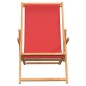 vidaXL Sdraio Pieghevole da Spiaggia in Legno Massello di Teak Rossa vidaXL Sdraio Pieghevole da Spiaggia in Legno Massello di Teak Rossa