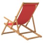 vidaXL Sdraio Pieghevole da Spiaggia in Legno Massello di Teak Rossa vidaXL Sdraio Pieghevole da Spiaggia in Legno Massello di Teak Rossa