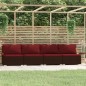 vidaXL Divano a 4 Posti con Cuscini in Polyrattan Marrone vidaXL Divano a 4 Posti con Cuscini in Polyrattan Marrone