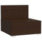 vidaXL Divano a 4 Posti con Cuscini in Polyrattan Marrone vidaXL Divano a 4 Posti con Cuscini in Polyrattan Marrone