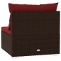 vidaXL Divano a 4 Posti con Cuscini in Polyrattan Marrone vidaXL Divano a 4 Posti con Cuscini in Polyrattan Marrone