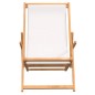 vidaXL Sdraio Pieghevole da Spiaggia in Legno Massello di Teak Crema vidaXL Sdraio Pieghevole da Spiaggia in Legno Massello di Teak Crema