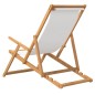 vidaXL Sdraio Pieghevole da Spiaggia in Legno Massello di Teak Crema vidaXL Sdraio Pieghevole da Spiaggia in Legno Massello di Teak Crema