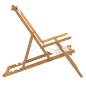vidaXL Sdraio Pieghevole da Spiaggia in Legno Massello di Teak Crema vidaXL Sdraio Pieghevole da Spiaggia in Legno Massello di Teak Crema