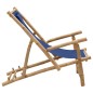 vidaXL Sedia a Sdraio in Bambù e Tela Blu Marino vidaXL Sedia a Sdraio in Bambù e Tela Blu Marino