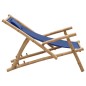 vidaXL Sedia a Sdraio in Bambù e Tela Blu Marino vidaXL Sedia a Sdraio in Bambù e Tela Blu Marino