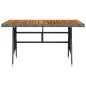 vidaXL Tavolo Giardino Grigio 130x70x72cm Polyrattan e Massello Acacia