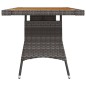 vidaXL Tavolo Giardino Grigio 130x70x72cm Polyrattan e Massello Acacia