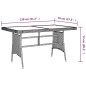 vidaXL Tavolo Giardino Grigio 130x70x72cm Polyrattan e Massello Acacia