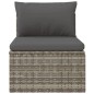 vidaXL Poltrona Centrale Giardino Cuscino Grigio 57x57x56cm Polyrattan vidaXL Poltrona Centrale Giardino Cuscino Grigio 57x57x56cm Polyrattan